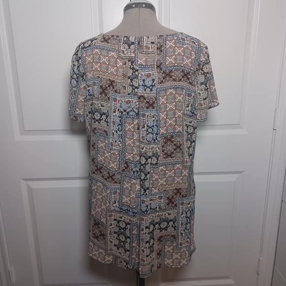 J Jill Geometric Patchwork Pattern Top - Picture 3 of 4